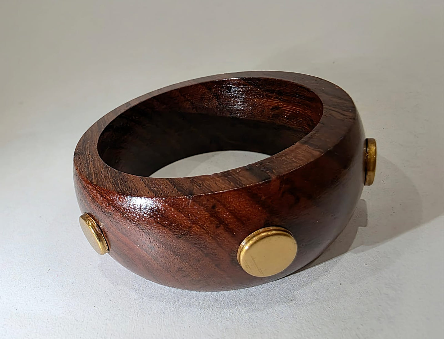 Wooden Bangle with gold stone studded