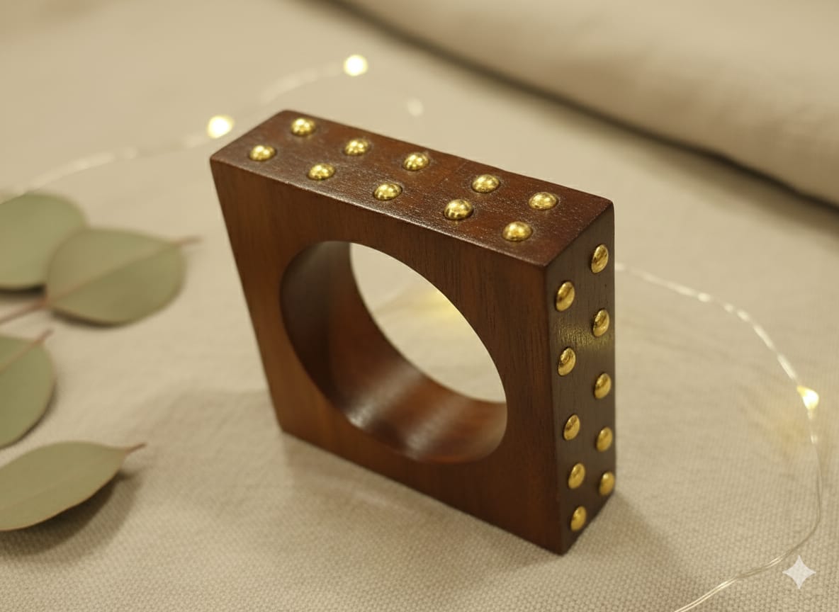 Wooden square shaped bangle