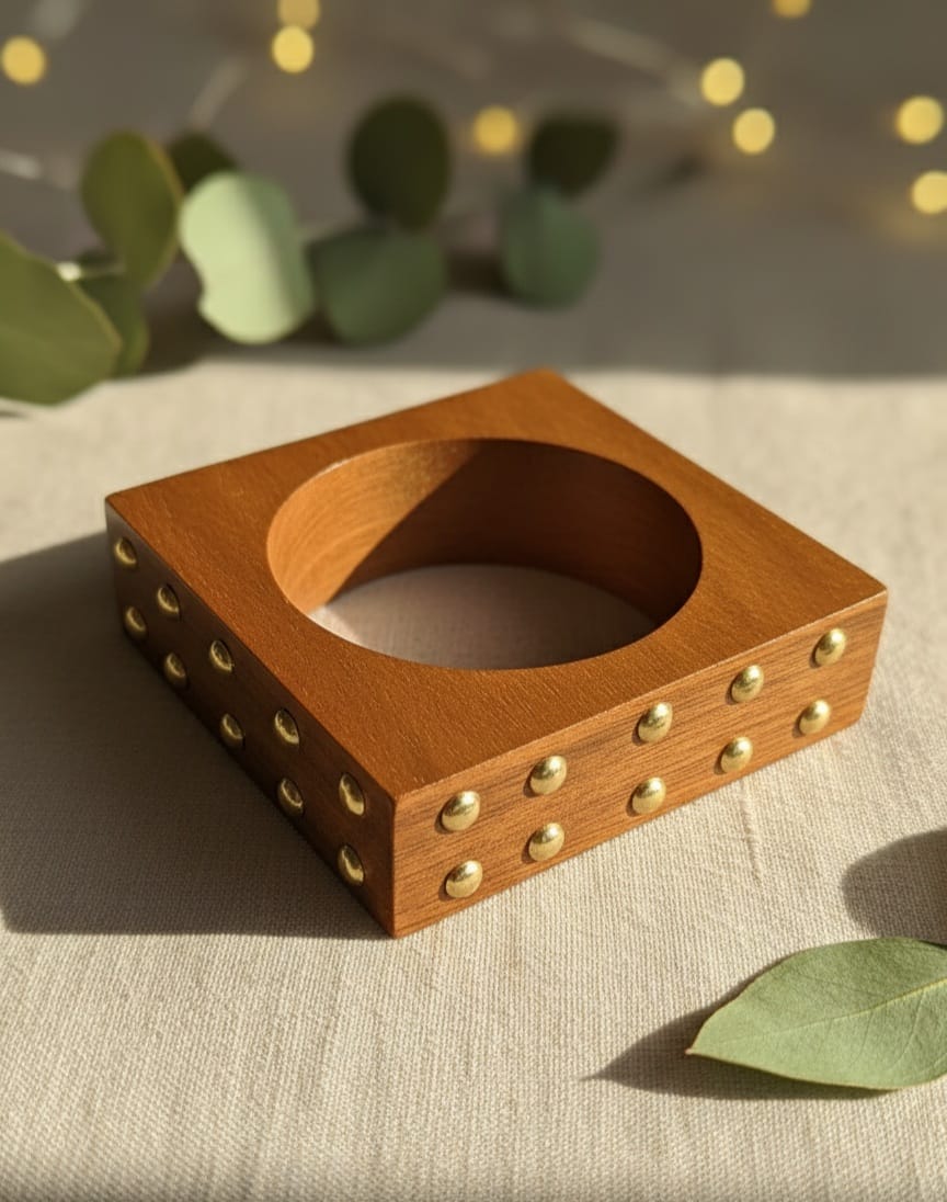Set of 5 wooden bangles