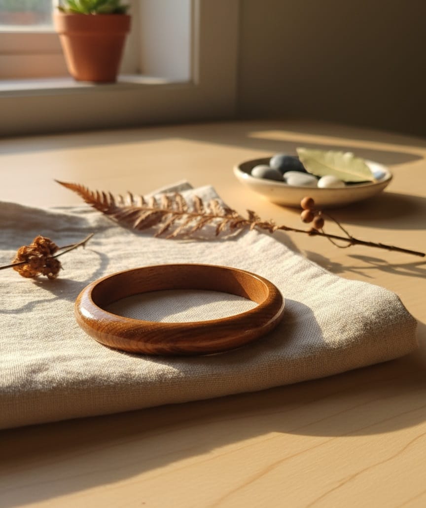 Set of 5 wooden bangles